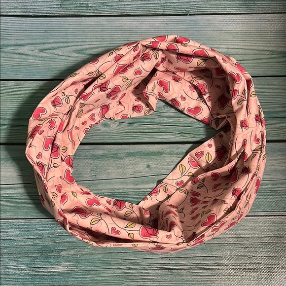 Handmade Floral Pink Infinity Scarf - Picture 1 of 2